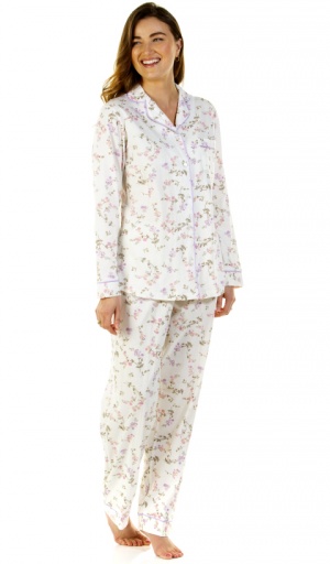 Sue Marks Flower Spray Cotton Long Sleeve Pyjamas
